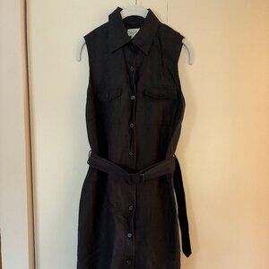 Brooks Brothers Black Linen Shirt Dress